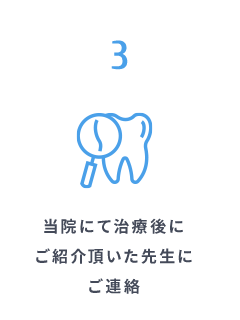 当院にて治療後にご紹介頂いた先生にご連絡